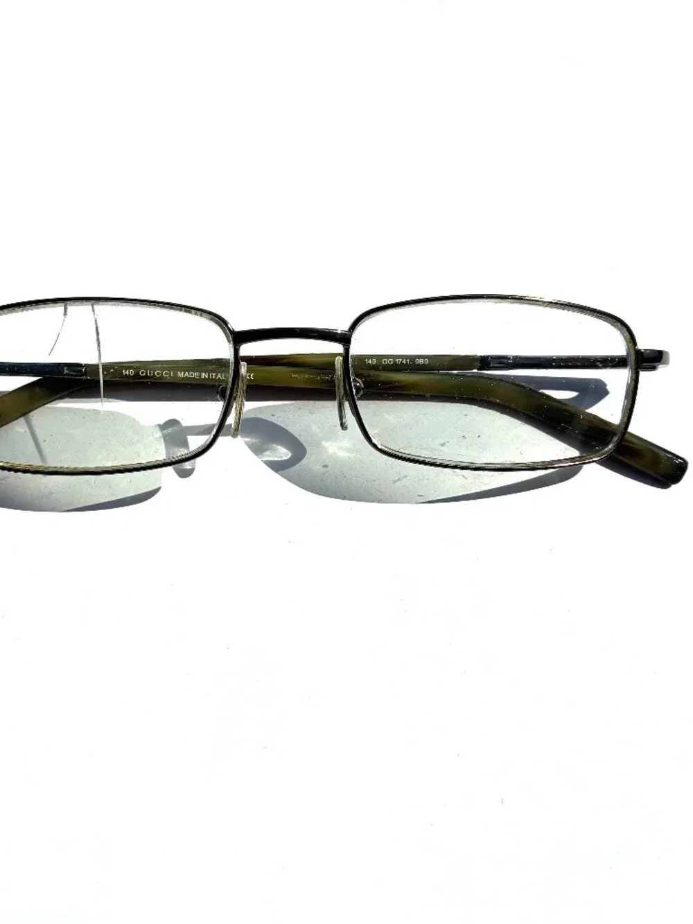 VTG Gucci GG1741 9B9 Eyeglass Frames, Gunmetal with Case, Italy